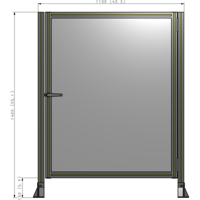 G6-1400-1100-0150-EYPTA DOOR-ROBUST FRAME, HANDLE/INTERNAL EGRESS ON LEFT 1400MM X 1100MM 1/4" POLYCARBONATE, ASSEMBLED