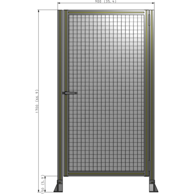 G6-1700-0900-0150-EYMTK DOOR-ROBUST FRAME, HANDLE/INTERNAL EGRESS ON LEFT 1700MM X 900MM 1" MESH, FULLY ASSEMBLED