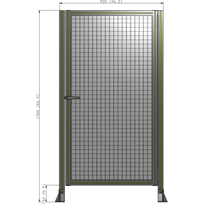G6-1700-0920-0150-EYMTK DOOR-ROBUST FRAME, HANDLE/INTERNAL EGRESS ON LEFT 1700MM X 920MM 1" MESH, AS A KIT