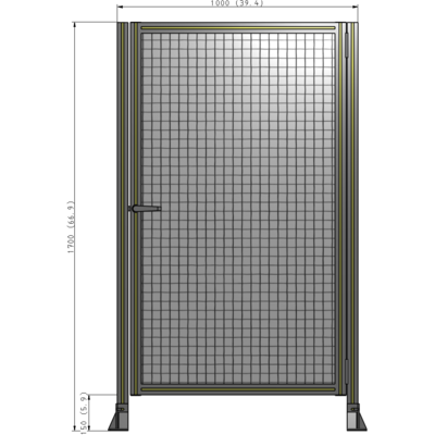 G6-1700-1000-0150-EYMTK DOOR-ROBUST FRAME, HANDLE/INTERNAL EGRESS ON LEFT 1700MM X 1000MM 1" MESH, AS A KIT