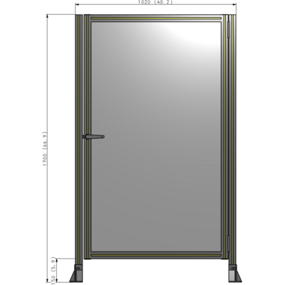 G6-1700-1020-0150-EYPTK DOOR-ROBUST FRAME, HANDLE/INTERNAL EGRESS ON LEFT 1700MM X 1020MM 1/4" POLYCARBONATE, AS A KIT