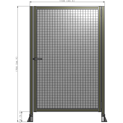 G6-1700-1100-0150-EYMTA DOOR-ROBUST FRAME, HANDLE/INTERNAL EGRESS ON LEFT 1700MM X 1100MM 1" MESH, FULLY ASSEMBLED