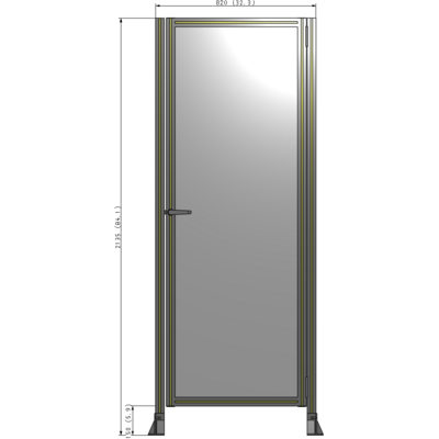 G6-2135-0820-0150-EYPTK DOOR-ROBUST FRAME, HANDLE/INTERNAL EGRESS ON LEFT 2135MM X 820MM 1/4" POLYCARBONATE, AS A KIT