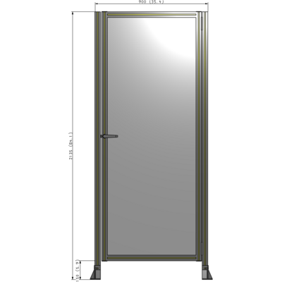 G6-2135-0900-0150-EYPTK DOOR-ROBUST FRAME, HANDLE/INTERNAL EGRESS ON LEFT 2135MM X 900MM 1/4" POLYCARBONATE, AS A KIT
