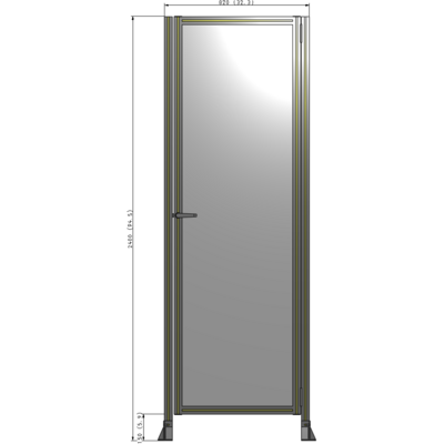 G6-2400-0820-0150-EYPTA DOOR-ROBUST FRAME, HANDLE/INTERNAL EGRESS ON LEFT 2135MM X 820MM 1/4" POLYCARBONATE, ASSEMBLED