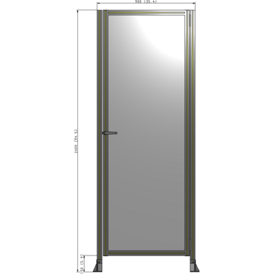 G6-2400-0900-0150-EYPTK DOOR-ROBUST FRAME, HANDLE/INTERNAL EGRESS ON LEFT 2135MM X 900MM 1/4" POLYCARBONATE, AS A KIT