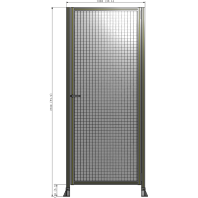 G6-2400-1000-0150-EYMTA DOOR-ROBUST FRAME, HANDLE/INTERNAL EGRESS ON LEFT 2135MM X 1000MM 1" MESH, FULLY ASSEMBLED