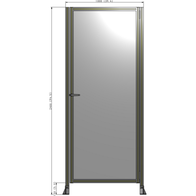 G6-2400-1000-0150-EYPTK DOOR-ROBUST FRAME, HANDLE/INTERNAL EGRESS ON LEFT 2135MM X 1000MM 1/4" POLYCARBONATE, AS A KIT