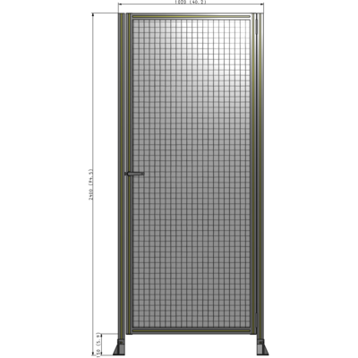 G6-2400-1020-0150-EYMTA DOOR-ROBUST FRAME, HANDLE/INTERNAL EGRESS ON LEFT 2135MM X 1020MM 1" MESH, FULLY ASSEMBLED