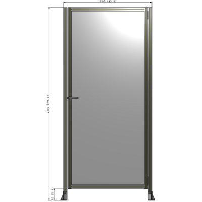 G6-2400-1100-0150-EYPTK DOOR-ROBUST FRAME, HANDLE/INTERNAL EGRESS ON LEFT 2135MM X 1100MM 1/4" POLYCARBONATE, AS A KB100:B195IT