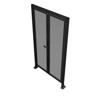 J1-2135-1200-0150-TYPTK SINGLE PANEL, DOUBLE DOOR WITH HEADER-HANDLE ON LEFT 2135MM X 1200MM  1/4" POLYCARBONATE, AS A KIT