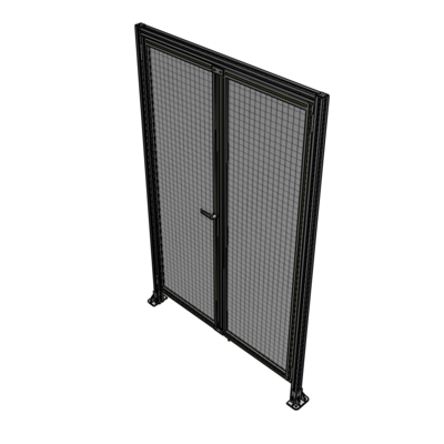 J1-2135-1400-0150-TYMTK SINGLE PANEL, DOUBLE DOOR WITH HEADER-HANDLE ON LEFT 2135MM X 1400MM  1" MESH, AS A KIT