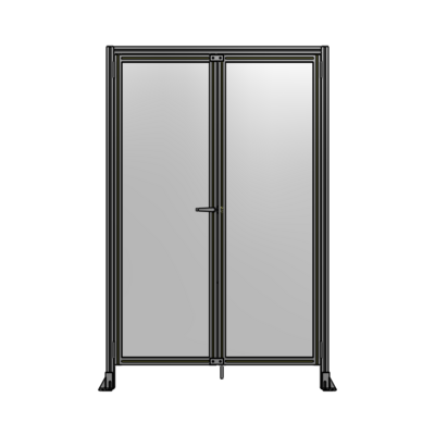 SINGLE PANEL, DOUBLE DOOR WITH HEADER-HANDLE ON LEFT 2135MM X 1400MM  1/4" POLYCARBONATE, AS A KIT
