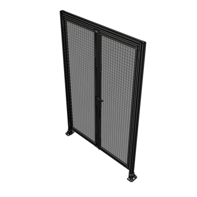 J1-2135-1400-0150-UYMTA SINGLE PANEL, DOUBLE DOOR WITH HEADER-HANDLE ON RIGHT 2135MM X 1400MM  1" MESH, ASSEMBLED