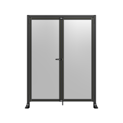 SINGLE PANEL, DOUBLE DOOR WITH HEADER-HANDLE ON LEFT 2135MM X 1600MM  1/4" POLYCARBONATE, AS A KIT
