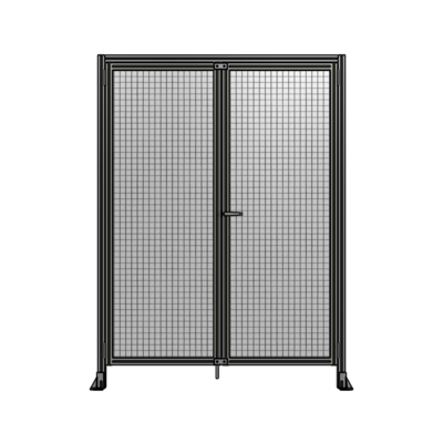 SINGLE PANEL, DOUBLE DOOR WITH HEADER-HANDLE ON RIGHT 2135MM X 1600MM  1" MESH, ASSEMBLED
