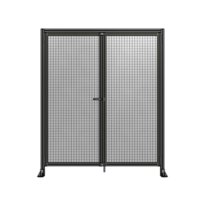 SINGLE PANEL, DOUBLE DOOR WITH HEADER-HANDLE ON LEFT 2135MM X 1800MM  1" MESH, ASSEMBLED