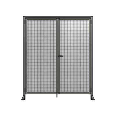 SINGLE PANEL, DOUBLE DOOR WITH HEADER-HANDLE ON RIGHT 2135MM X 1800MM  1" MESH, ASSEMBLED