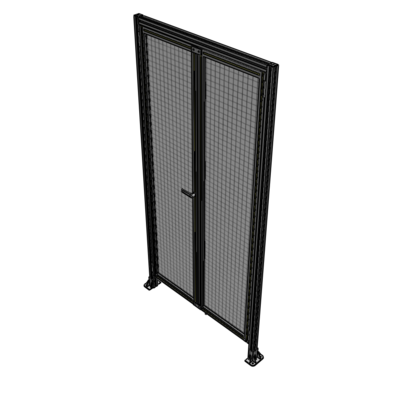 J1-2400-1200-0150-TYMTK SINGLE PANEL, DOUBLE DOOR WITH HEADER-HANDLE ON LEFT 2400MM X 1200MM  1" MESH, AS A KIT