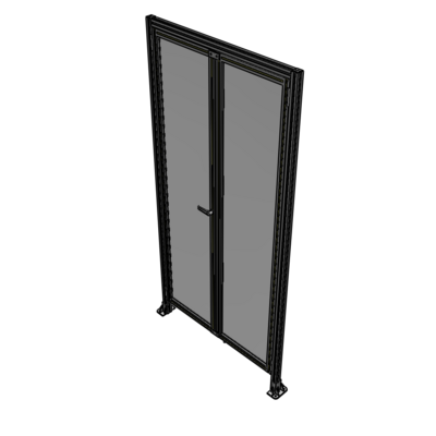 J1-2400-1200-0150-TYPTK SINGLE PANEL, DOUBLE DOOR WITH HEADER-HANDLE ON LEFT 2400MM X 1200MM  1/4" POLYCARBONATE, AS A KIT