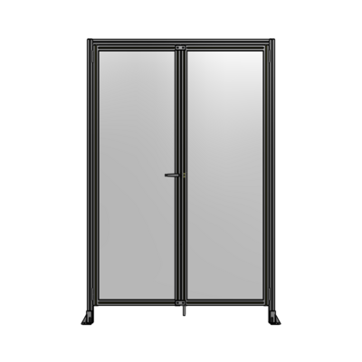 SINGLE PANEL, DOUBLE DOOR WITH HEADER-HANDLE ON LEFT 2400MM X 1600MM  1/4" POLYCARBONATE, AS A KIT