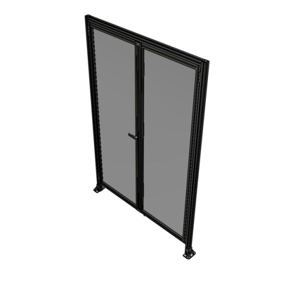 J1-2400-1600-0150-TYPTK SINGLE PANEL, DOUBLE DOOR WITH HEADER-HANDLE ON LEFT 2400MM X 1600MM  1/4" POLYCARBONATE, AS A KIT