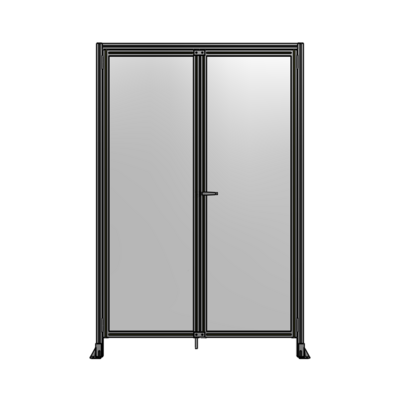 SINGLE PANEL, DOUBLE DOOR WITH HEADER-HANDLE ON RIGHT 2400MM X 1600MM  1/4" POLYCARBONATE, AS A KIT