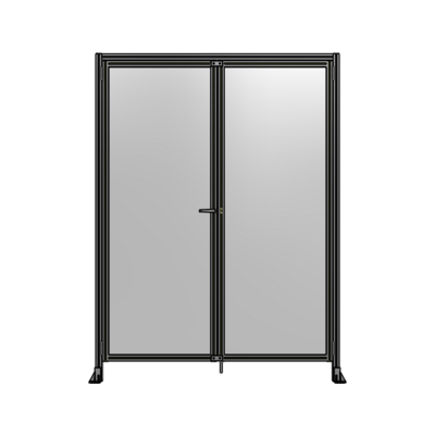 SINGLE PANEL, DOUBLE DOOR WITH HEADER-HANDLE ON LEFT 2400MM X 1800MM  1/4" POLYCARBONATE, ASSEMBLED