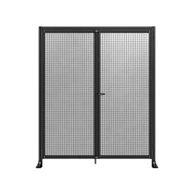 SINGLE PANEL, DOUBLE DOOR WITH HEADER-HANDLE ON RIGHT 2400MM X 2000MM  1" MESH, ASSEMBLED