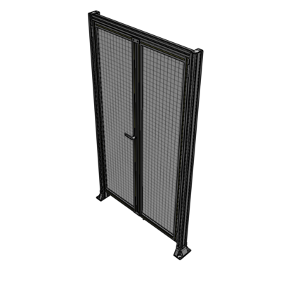 J3-2135-1200-0150-TYMTA SINGLE PANEL, DOUBLE DOOR-FRAME W/ HEADER-HANDLE ON LEFT 2135MM X 1200MM  1" MESH, ASSEMBLED