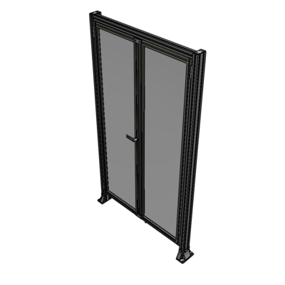 J3-2135-1200-0150-TYPTK SINGLE PANEL, DOUBLE DOOR-FRAME W/ HEADER-HANDLE ON LEFT 2135MM X 1200MM  1/4" POLYCARB, AS A KIT