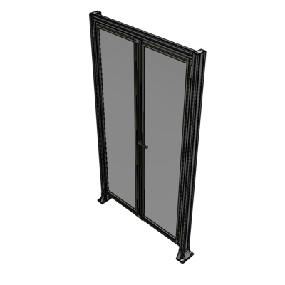 J3-2135-1200-0150-UYPTA SINGLE PANEL, DOUBLE DOOR-FRAME W/ HEADER-HANDLE ON RIGHT 2135MM X 1200MM  1/4" POLYCARB, ASSEMBLED