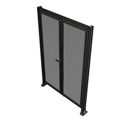 J3-2135-1400-0150-TYMTK SINGLE PANEL, DOUBLE DOOR-FRAME W/ HEADER-HANDLE ON LEFT 2135MM X 1400MM  1" MESH, AS A KIT