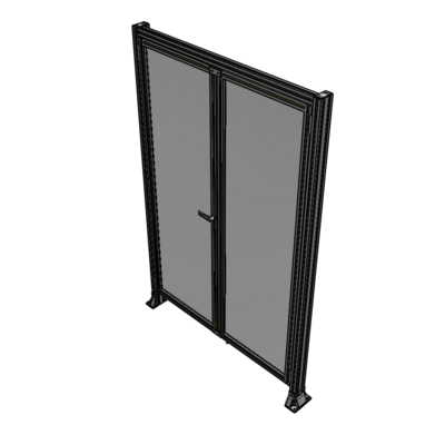 J3-2135-1400-0150-TYPTA SINGLE PANEL, DOUBLE DOOR-FRAME W/ HEADER-HANDLE ON LEFT 2135MM X 1400MM  1/4" POLYCARB, ASSEMBLED