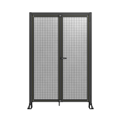 SINGLE PANEL, DOUBLE DOOR-FRAME W/ HEADER-HANDLE ON RIGHT 2135MM X 1400MM  1" MESH, ASSEMBLED