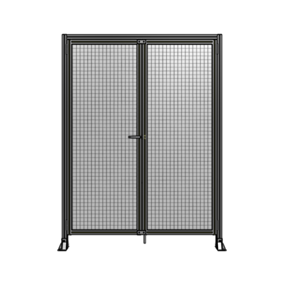 SINGLE PANEL, DOUBLE DOOR-FRAME W/ HEADER-HANDLE ON LEFT 2135MM X 1600MM  1" MESH, ASSEMBLED