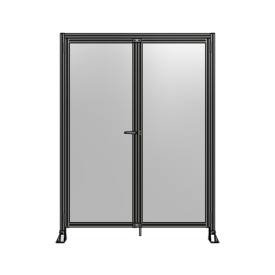 SINGLE PANEL, DOUBLE DOOR-FRAME W/ HEADER-HANDLE ON LEFT 2135MM X 1600MM  1/4" POLYCARB, AS A KIT