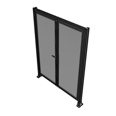 J3-2135-1600-0150-TYPTK SINGLE PANEL, DOUBLE DOOR-FRAME W/ HEADER-HANDLE ON LEFT 2135MM X 1600MM  1/4" POLYCARB, AS A KIT