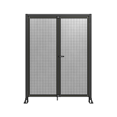 SINGLE PANEL, DOUBLE DOOR-FRAME W/ HEADER-HANDLE ON RIGHT 2135MM X 1600MM  1" MESH, ASSEMBLED