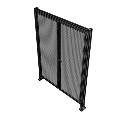 J3-2135-1600-0150-UYMTK SINGLE PANEL, DOUBLE DOOR-FRAME W/ HEADER-HANDLE ON RIGHT 2135MM X 1600MM  1" MESH, AS A KIT