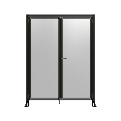 SINGLE PANEL, DOUBLE DOOR-FRAME W/ HEADER-HANDLE ON RIGHT 2135MM X 1600MM  1/4" POLYCARB, ASSEMBLED