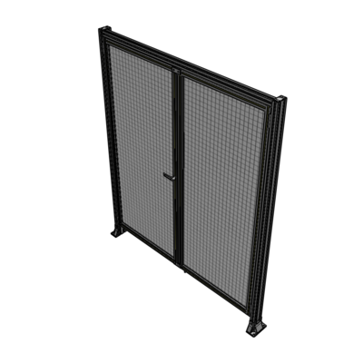 J3-2135-1800-0150-TYMTA SINGLE PANEL, DOUBLE DOOR-FRAME W/ HEADER-HANDLE ON LEFT 2135MM X 1800MM  1" MESH, ASSEMBLED