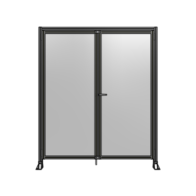 SINGLE PANEL, DOUBLE DOOR-FRAME W/ HEADER-HANDLE ON RIGHT 2135MM X 1800MM  1/4" POLYCARB, ASSEMBLED