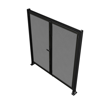 J3-2135-2000-0150-TYMTA SINGLE PANEL, DOUBLE DOOR-FRAME W/ HEADER-HANDLE ON LEFT 2135MM X 2000MM  1" MESH, ASSEMBLED