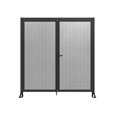 SINGLE PANEL, DOUBLE DOOR-FRAME W/ HEADER-HANDLE ON RIGHT 2135MM X 2000MM  1" MESH, ASSEMBLED