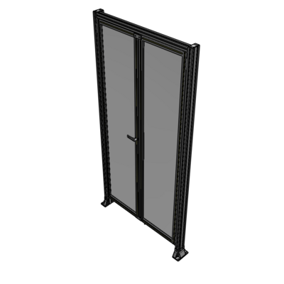 J3-2400-1200-0150-TYPTA SINGLE PANEL, DOUBLE DOOR-FRAME W/ HEADER-HANDLE ON LEFT 2400MM X 1200MM  1/4" POLYCARB, ASSEMBLED