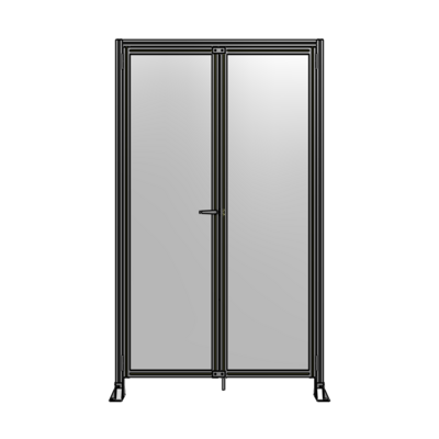 J3-2400-1400-0150-TYPTA SINGLE PANEL, DOUBLE DOOR-FRAME W/ HEADER-HANDLE ON LEFT 2400MM X 1400MM  1/4" POLYCARB, ASSEMBLED