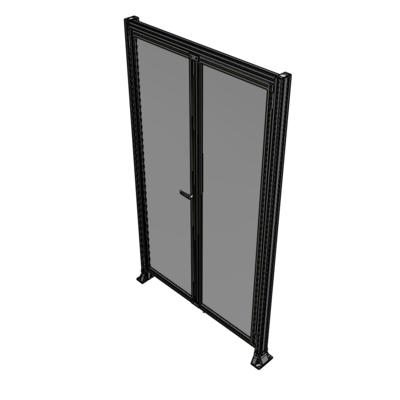 J3-2400-1400-0150-TYPTA SINGLE PANEL, DOUBLE DOOR-FRAME W/ HEADER-HANDLE ON LEFT 2400MM X 1400MM  1/4" POLYCARB, ASSEMBLED