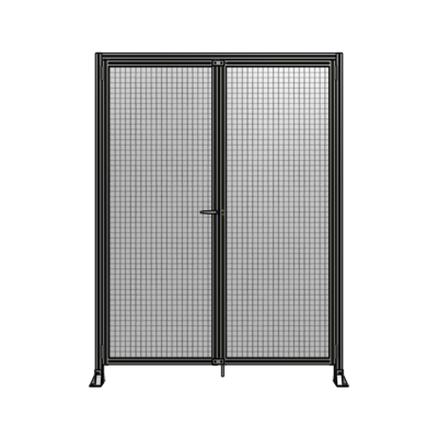 J3-2400-1800-0150-TYMTA SINGLE PANEL, DOUBLE DOOR-FRAME W/ HEADER-HANDLE ON LEFT 2400MM X 1800MM  1" MESH, ASSEMBLED