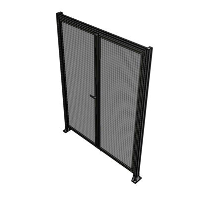 J3-2400-1800-0150-TYMTA SINGLE PANEL, DOUBLE DOOR-FRAME W/ HEADER-HANDLE ON LEFT 2400MM X 1800MM  1" MESH, ASSEMBLED